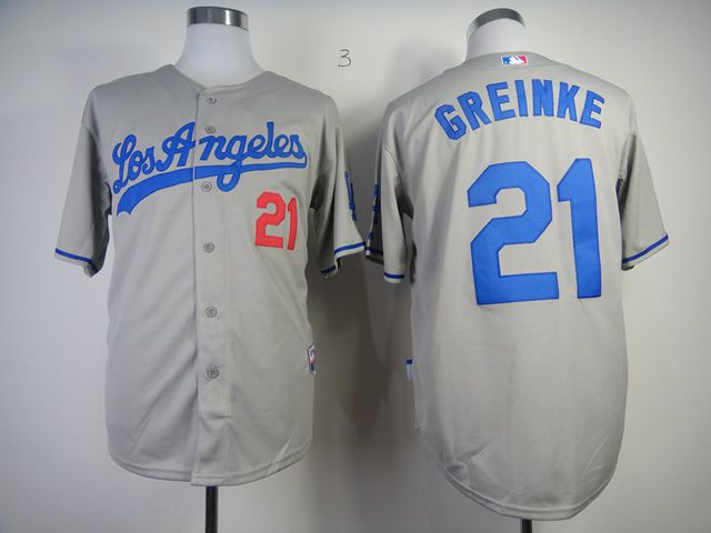 Men Los Angeles Dodgers 21 Darvish Grey MLB Jerseys